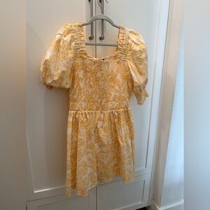 1. State Yellow Patterned Mini Dress